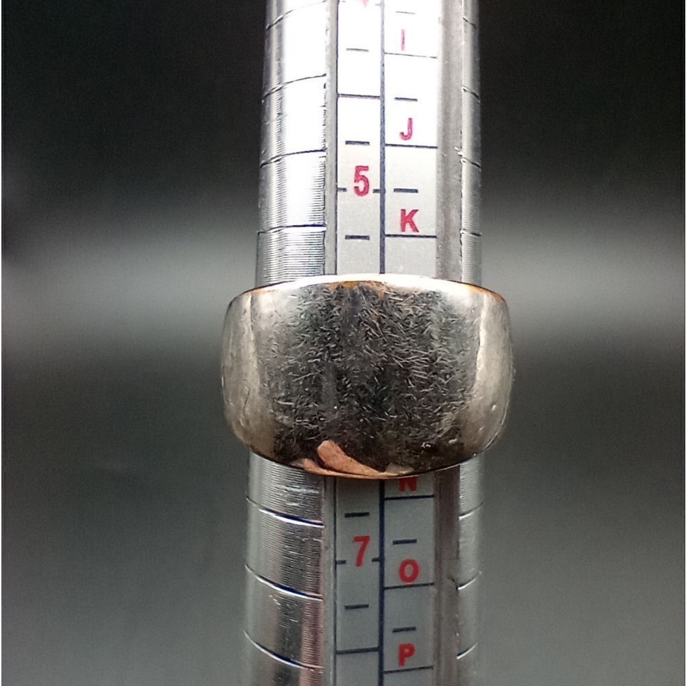 silver baguette ring brutalist size 6 R237